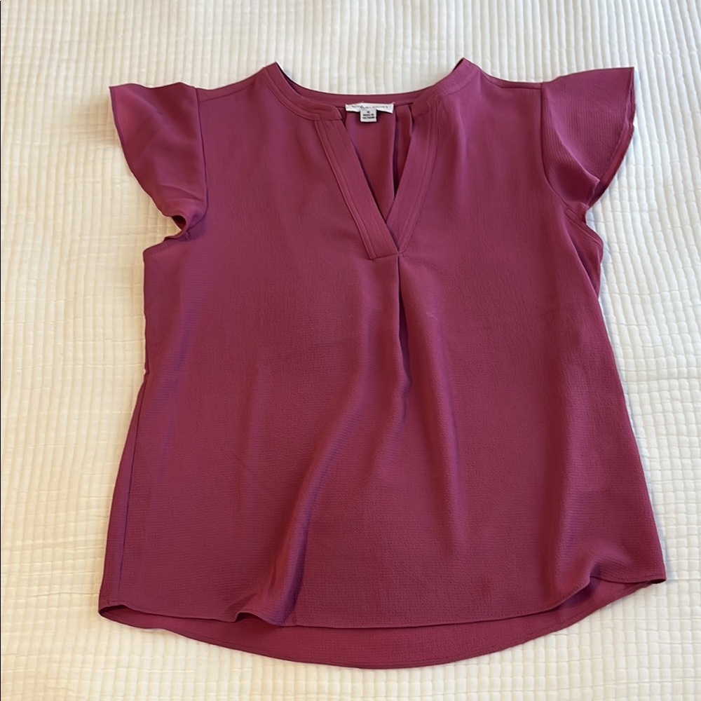 Calvin Klein Flutter Sleeve Blouse
